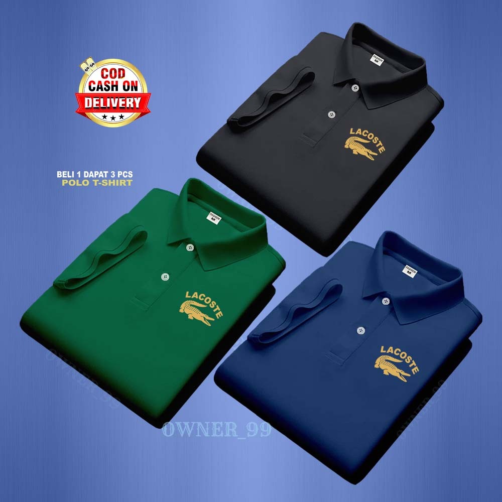 เสื้อโปโลผู้ชายเสื้อยืดคอปก > เสื้อโปโลคอปก L0030 ข้อความโลโก้ซ้ายสีทอง > เสื้อยืดโปโลสําหรับบุรุษแล