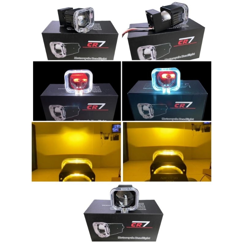 Bild Matrix CR7 1.5 นิ้ว Angel Eyes + Devil 60 วัตต์ 3000K Hi-Lo ไฟ Led ด้านหน้าเดิม