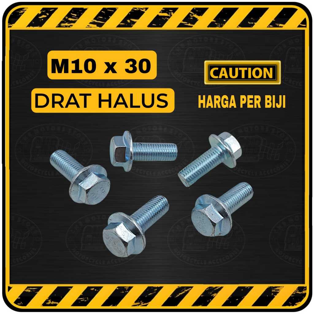 FLANGE BOLT M10 X 30 M10x30 KEY BOLT 14 LENGTH 30 MM 3 CM FINE THREAD