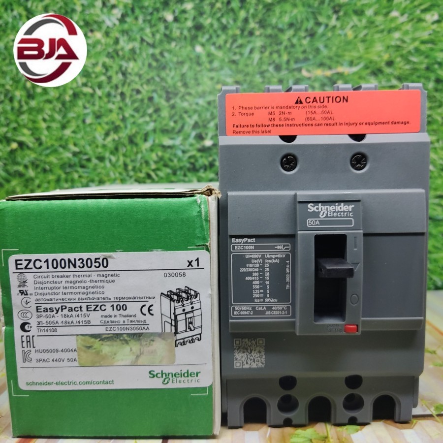 MCB เบรกเกอร์ Schneider Electric EZC100N 3P 50A 3 เฟส 50 A EZC100N3050