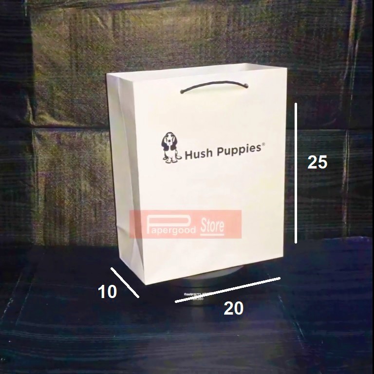 Hush Puppies ถุงกระดาษพรีเมี่ยม ขนาดเล็ก 20x25x10