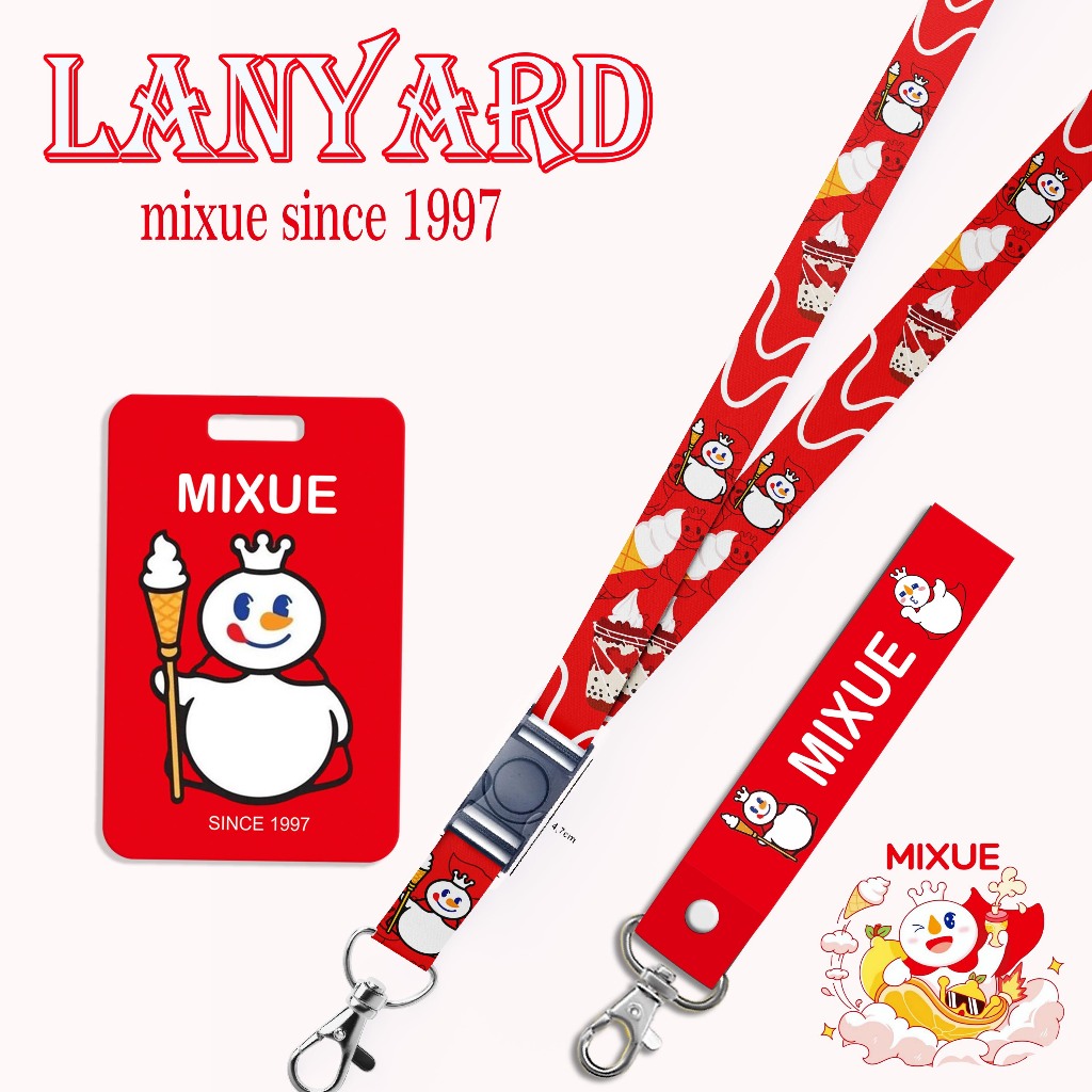 GANTUNGAN STRAP LANYARD Card HOLDER Ice Mixue ตั้งแต่พวงกุญแจ โทรศัพท์มือถือ บัตรประจําตัว