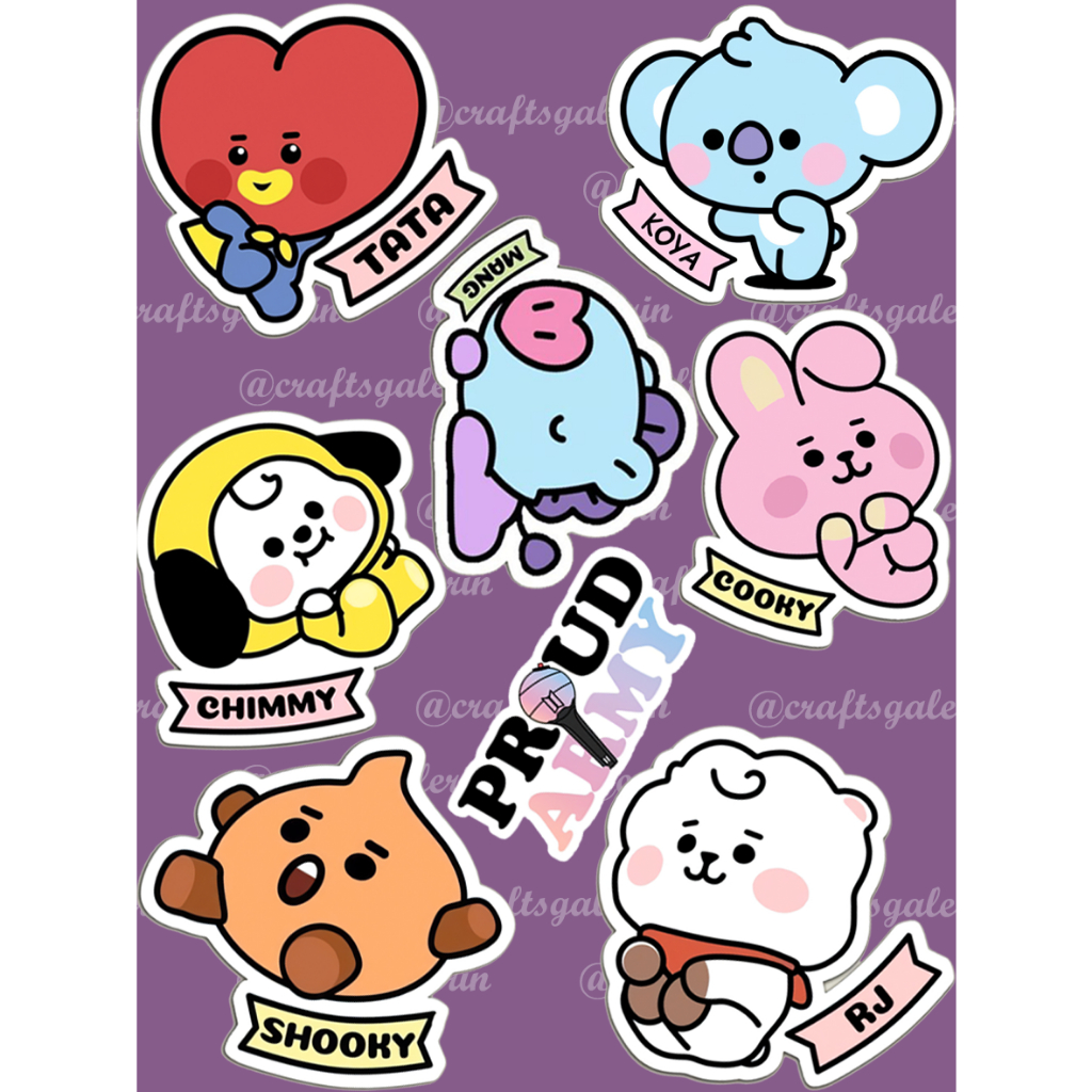 สติ๊กเกอร์ตัดกันน้ํา BTS | สติ๊กเกอร์ BTS BT21 BANGTAN CHIBI