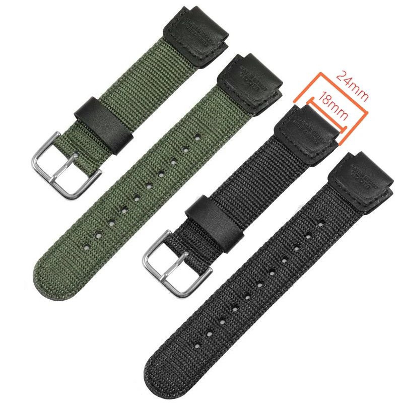 สายรัดสําหรับ Casio ไนลอน 18 มม. G-Shock W-S200H W-800H W-216H W-735H Casio