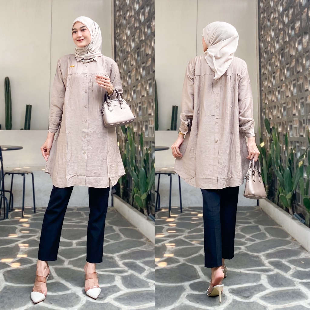 Muslimah Top Bj Tunic ครอบคลุมก้น Bsju ยาวแฟชั่น Tunic สําหรับผู้หญิงผู้ใหญ่มุสลิม Trunk Tnik Hari R