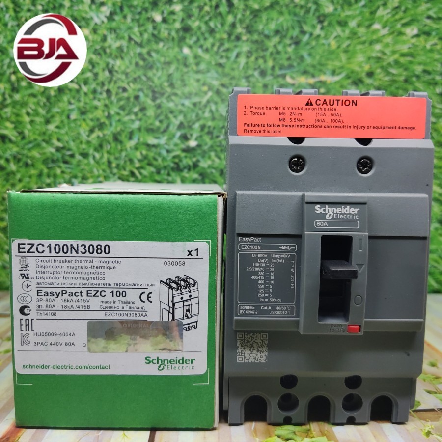 Mccb เบรกเกอร์ Schneider Electric EZC100N 3P 80A 3 เฟส 80 A EZC100N3080