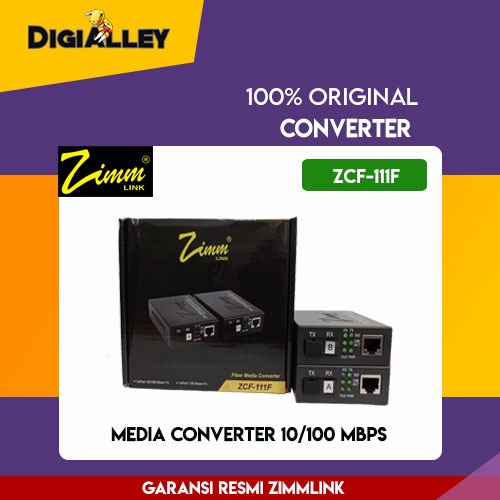 Zimmlink ZCF 111F Converter LAN to Fiber Optic Cable 10/100 Mbps RJ45