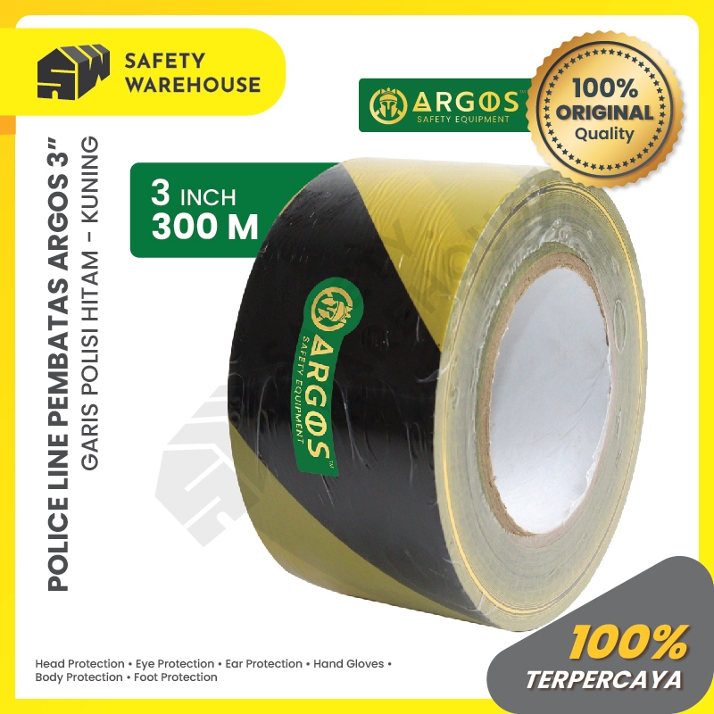 สายตํารวจ Argos Line Yellow Black 3 นิ้ว x 300 M