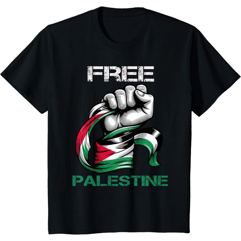 เสื้อยืดเด็กและเสื้อยืดสําหรับผู้ใหญ่ I Love Free Palestine Flag Save Gaza Strip Palestine เสื้อยืด