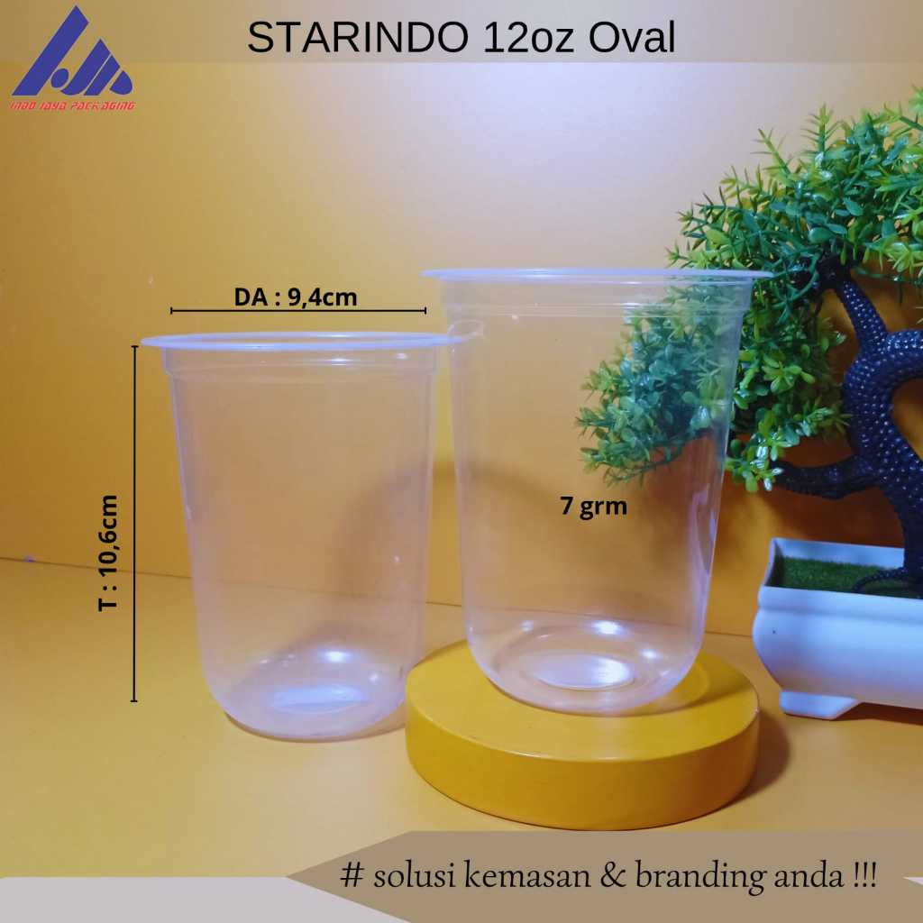 Starindo Oval Plastic Cup 12oz 7gm