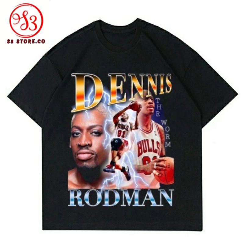 Dennis RODMAN CHICAGO BULLS เสื้อยืดวินเทจเสื้อยืดผู้หญิง Tee เด็ก / ผู้ใหญ่หวี