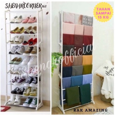 รหัส FDW48 HIJAB RACK รองเท้า 1 ชั้น Rackamazing SHOE RACK 2 IN 1multipurpose PORTABLE HIJAB HIJAB R