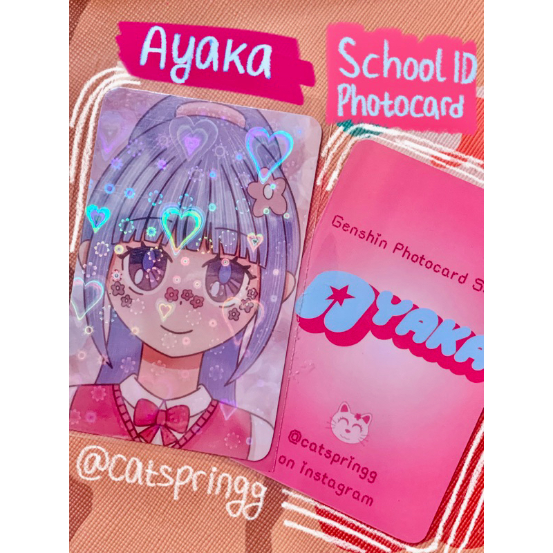 Genshin Impact ayaka kasato School ID photocard โดย catspringg