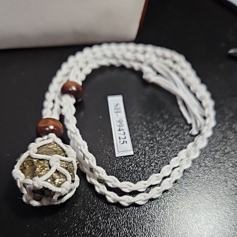 Golden PYRITE CUBE ROUGH HQ สร้อยคอแฮนด์เมดแบบปรับได้