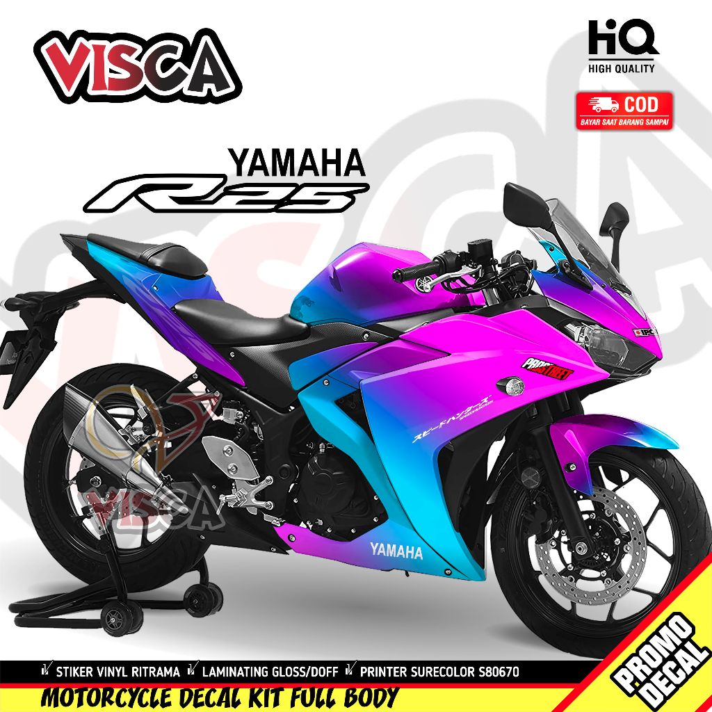Decal R25 Full Body Decal Yamaha R25 สติกเกอร์เก่า R25 สติกเกอร์เต็มรูปแบบ Yamaha R25 Striping R25 C