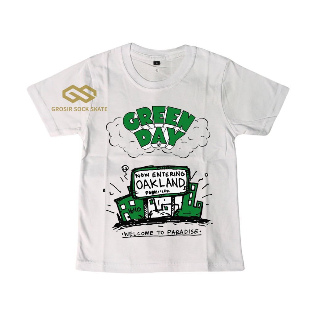 CHILDRENS BAND T-SHIRTS/WHITE GREEN DAY MUSIC เสื้อยืด AGE 1-12 ปี