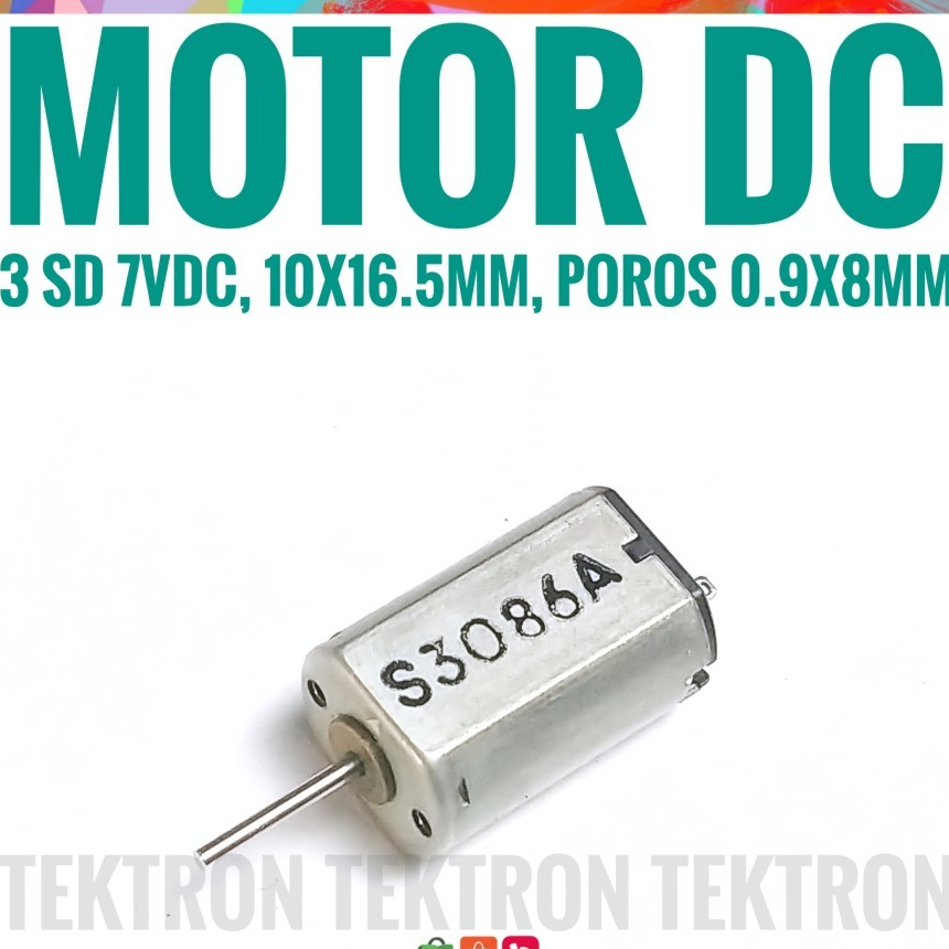 DC MOTOR 3-5VDC 10mm x 16.5mm เพลา 0.9mm x 8mm 3V 5V