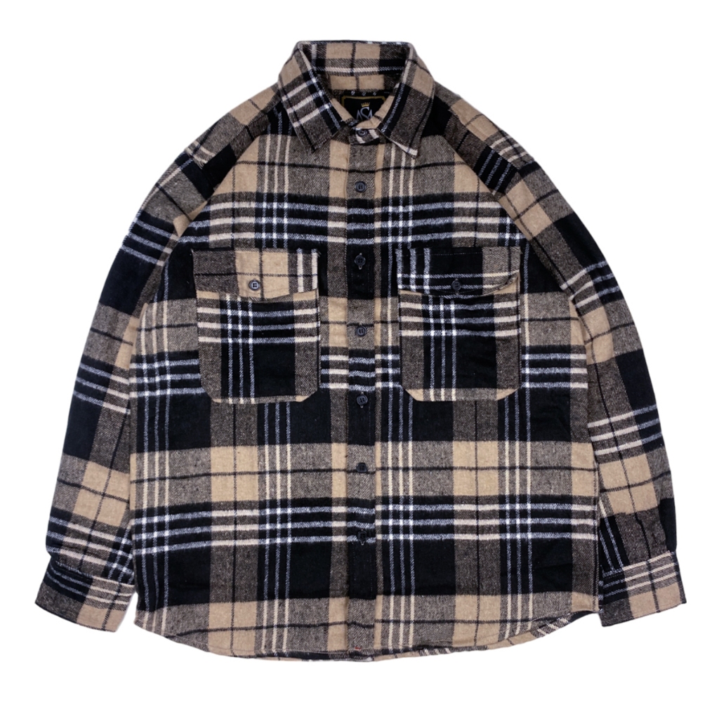 Shacket Flannel Mens Womens Flannel Oversize วัสดุหนาด้านนอกเสื้อแจ็คเก็ต Flannel OV04