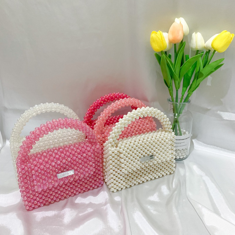 [STARGAZER LILY] RAINBOW BEAD BAG / BEADED BAG / BEADS BAG MINI SLING BAG