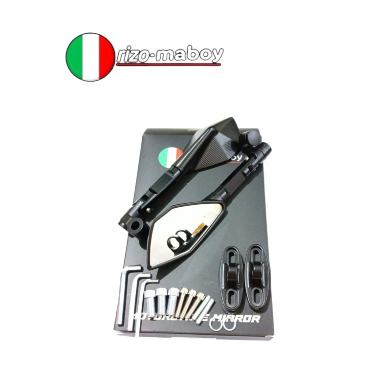 BEST Rizo-maboy Racing - Rizo-maboy V2 Mirror Full CNC Black Series แก้วสีน้ําเงินและแก้วสีขาว