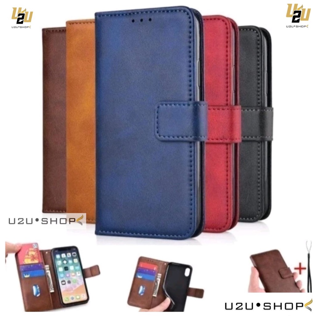 FLIP LEATHER CASE WALLET VIVO Z1 PRO Y91C Y1S Y91 Y93 Y95 Y75 5G T1 5G Y50 Y50I Y30 Y30I Y36 4G 5G Y