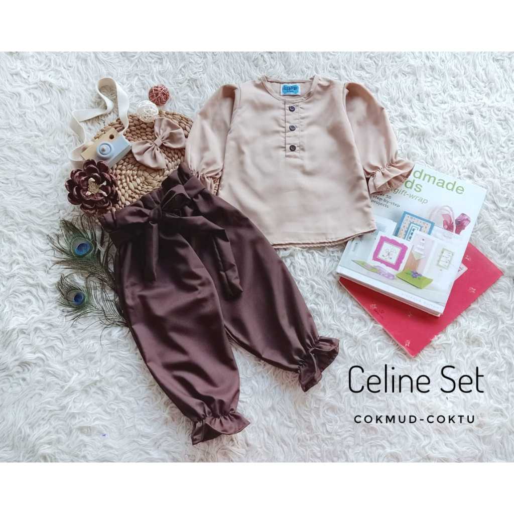 Celine SET / GIRLS SETTINGS / เสื้อผ้ามุสลิม / เสื้อผ้าเด็กผู้หญิง / เสื้อผ้า BERMAIN