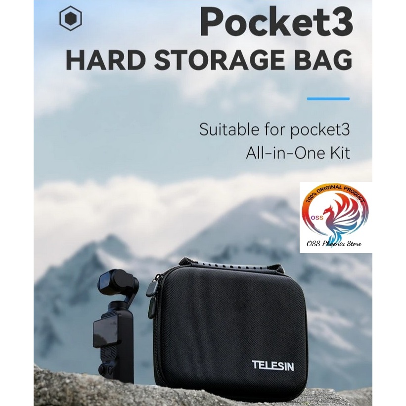 Dji Osmo Pocket 3 Telesin EVA กระเป๋าจัดเก็บ สําหรับ DJI Pocket 3 กระเป๋าเก็บแบบแข็ง