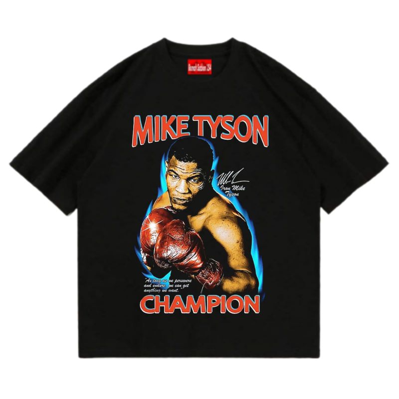 เสื้อยืด mike tyson iron mike เสื้อยืดพรีเมี่ยม vintage mike tyson tee cotton Tiedye 24s 30s