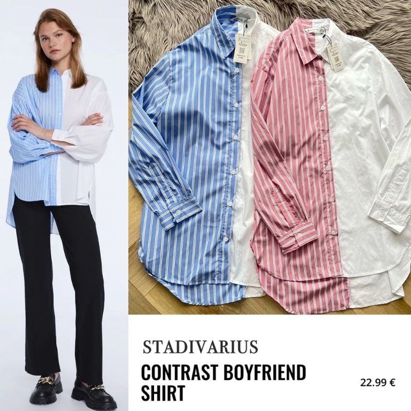 Stadivar*us Contrast Boyfriend Shirt