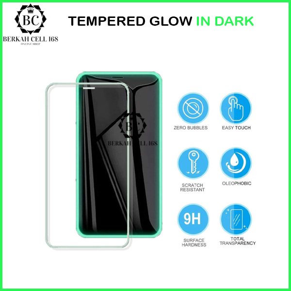 BCL168 - TEMPERED GLASS GLOW IN THE DARK OPPO A5i A5X A5 PRO A5 2025 RENO 6.6 RENO 2F 2Z 3 4 4 4F 5F