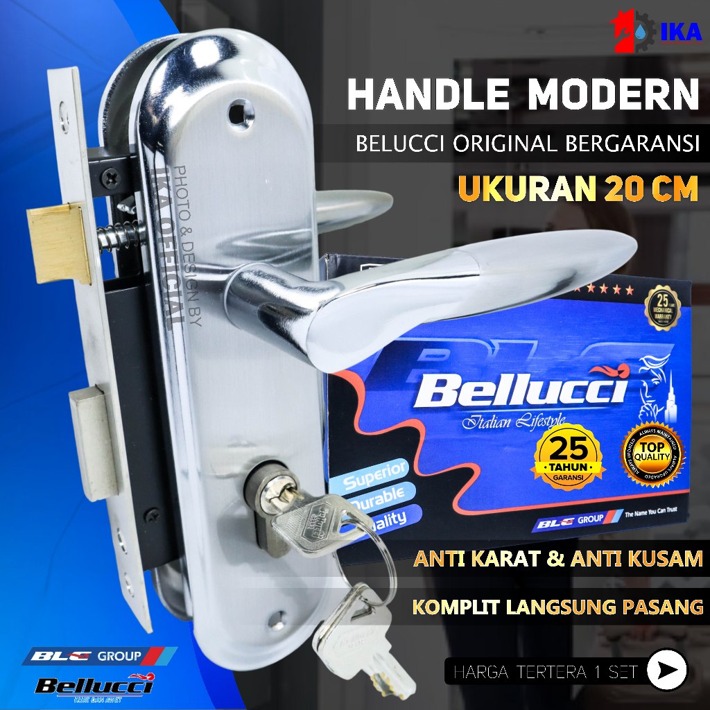 Original Bellucci Medium Handle Door Lock Belluci Stainless N Lock