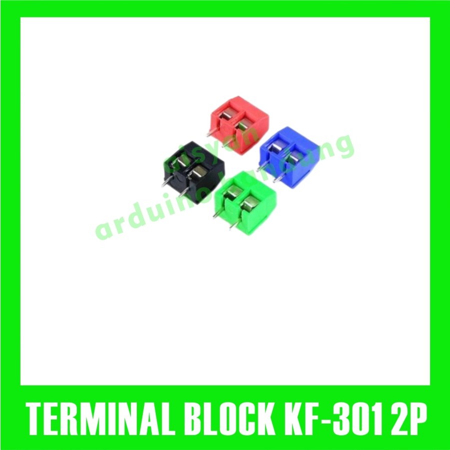 Pcb Block Screw Terminal 2 Pin Kf301-2p สีฟ้า