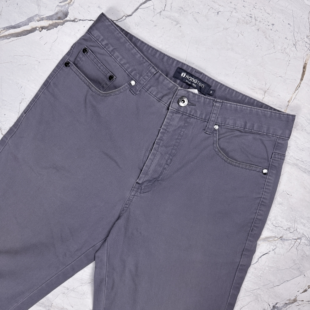 ไซซ์ 30/31 - กางเกง CHINOS CHINO HANGTEN ของแท้ ป้ายแท็กเต็มตัว || Hangten Pewter กางเกงชิโน่ ทรงสลิมฟิต สีเทา