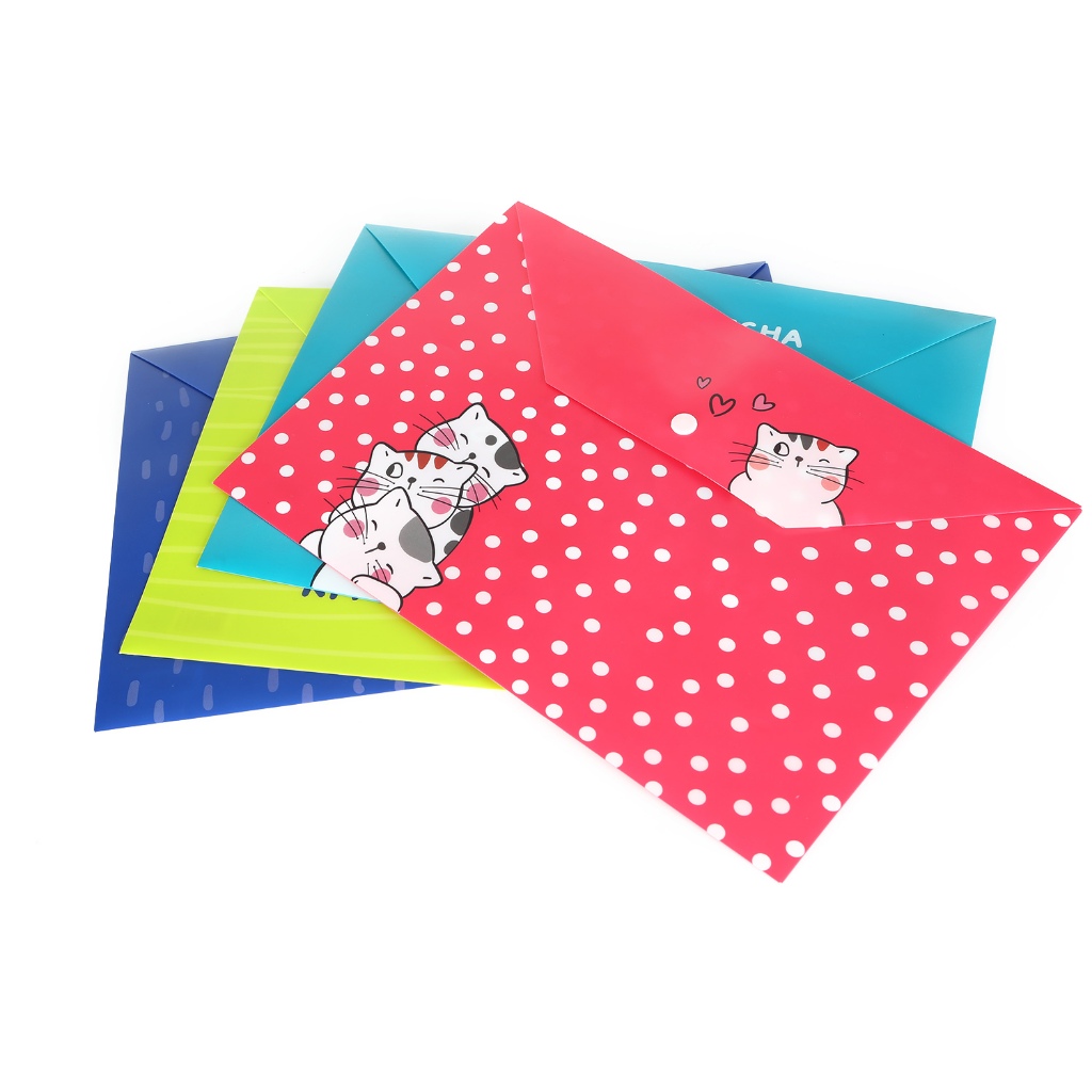 M&G So Many Cats A4 0.2mm PP Button File Bag ADM929FM Original