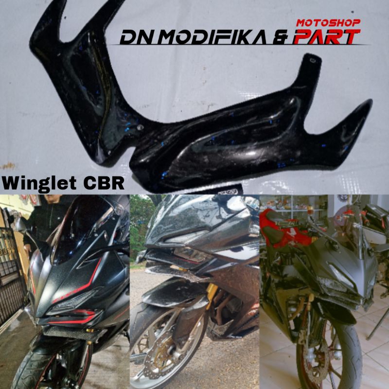 Winglet CBR 250RR WINGLET CARBON KEVLAR CBR 150 K45R คาร์บอนปลอม Strands HONDA CBR250RR CBR 150 K45R