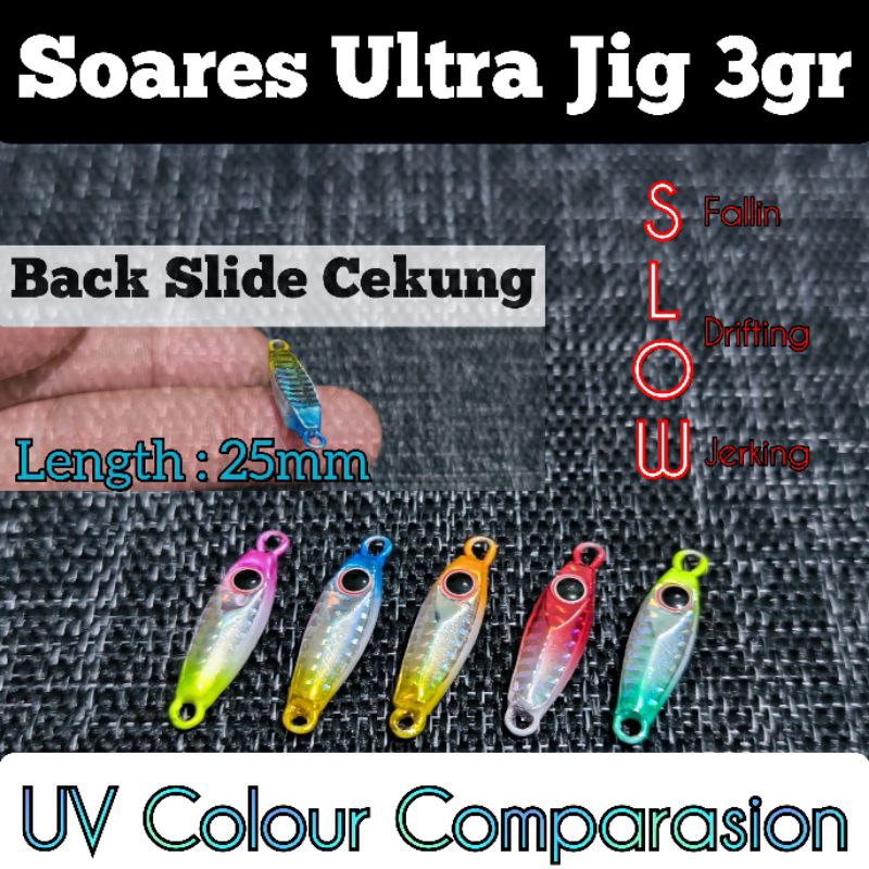 Metal Jig Soakes Ultra Jig 3gr Micro Jig Slow Jigging แสงอัลตร้า