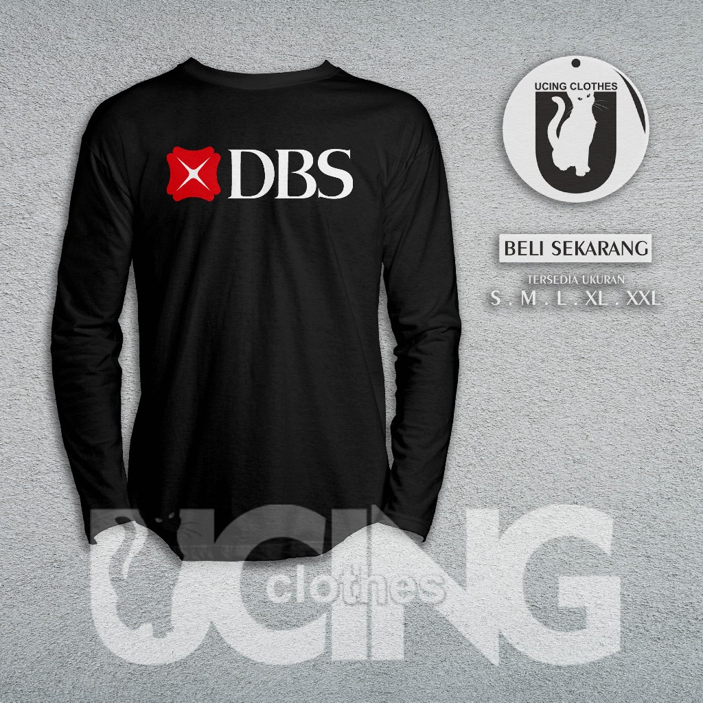 เสื้อยืดบริษัทแขนยาวโลโก้ DBS Bank