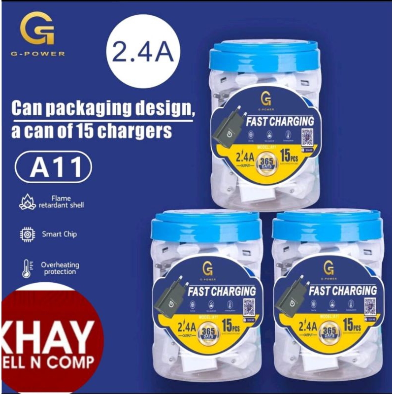 [UNIT PRICE] GPOWER 2.4A A11 CHARGER ADAPTER SINGLE USB JAR