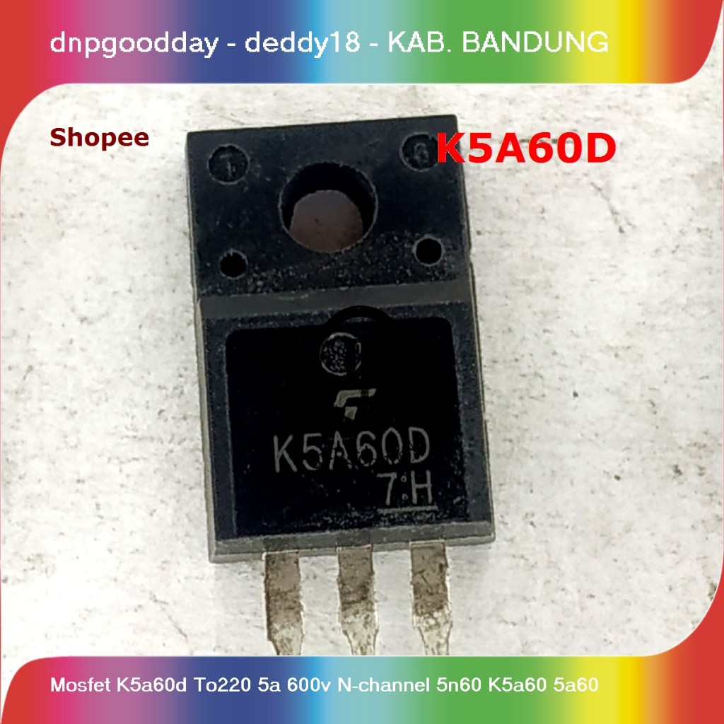 Mosfet k5a60d to220 5a 600v n-channel 5n60 k5a60 5a60