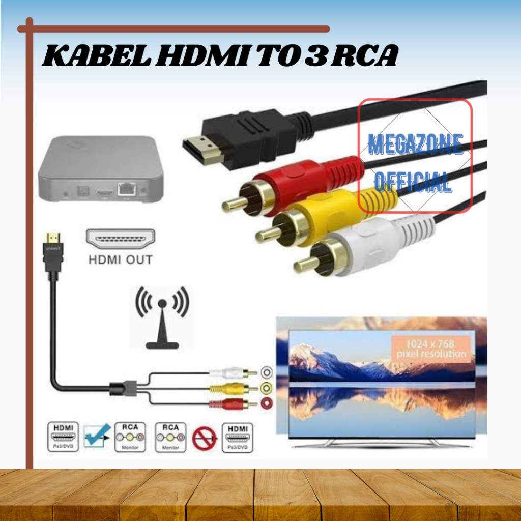 สาย HDMI เป็น 3 RCA 1.5M HDMI เป็น AV
