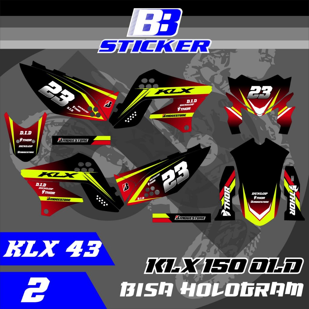 สติ๊กเกอร์ KLX Striping Old KLX KLX 150 SHORT REAR SPAKBOR Klx 43