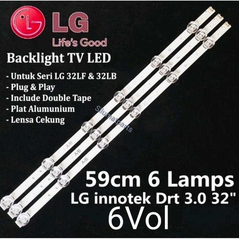 LG LED TV BACKLIGHT 32LF550 32LB550A 32LB550 32LY340 32LF550A 32LX340 32LY340C / 6 LED 6V LG 32INCH 