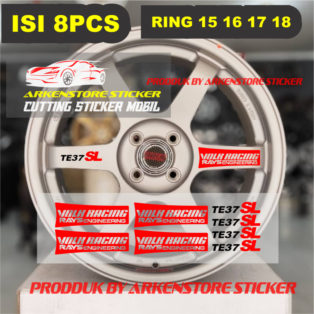 สติ๊กเกอร์ volk te37 picker สติ๊กเกอร์ vellk รังสีแข่งเพิ่ม te37 แหวน 15 16 17 18