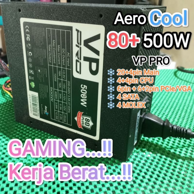 PSU 500W 80+ Aero Cool Pro 6pin 8pin