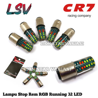 Lampu Stop Rem Belakang RGB Jelly 4 Warna 32 Led 2 Mode Flash Kedip Universal Motor