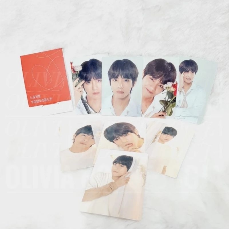 MERAH Photocard V Taehyung BTS Love Yourself Red Mini Photocard BTS ทัวร์โลกรักตัวเอง V Taehyung สีแ