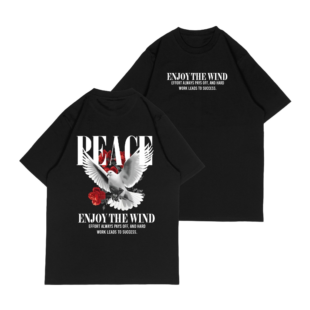 เสื้อยืด Kaos Oversize PEACE ENJOY Size M-XXL (ชายและหญิง)