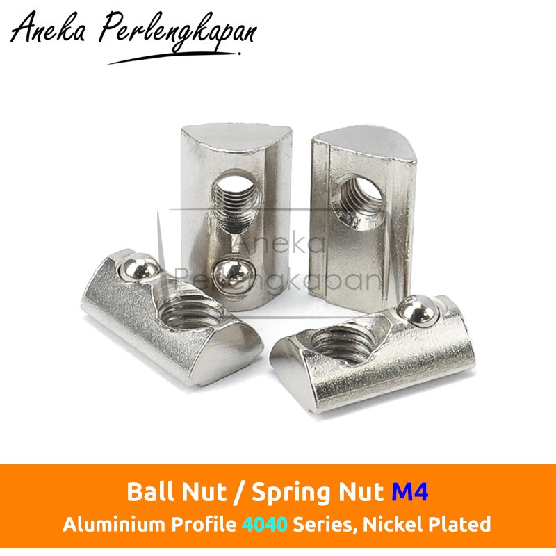 Ball Nut / Spring Nut เลื่อน M4 Aluminium Profile 4040 Series เนื้อหา 10 ชิ้น