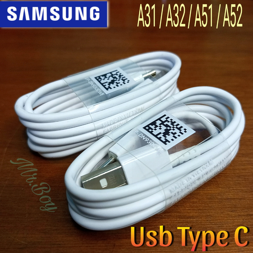 Samsung A31 A32 A51 A52 Usb Type C สายชาร์จข้อมูลอย่างรวดเร็วรับประกัน Samsung ของแท้ 100%