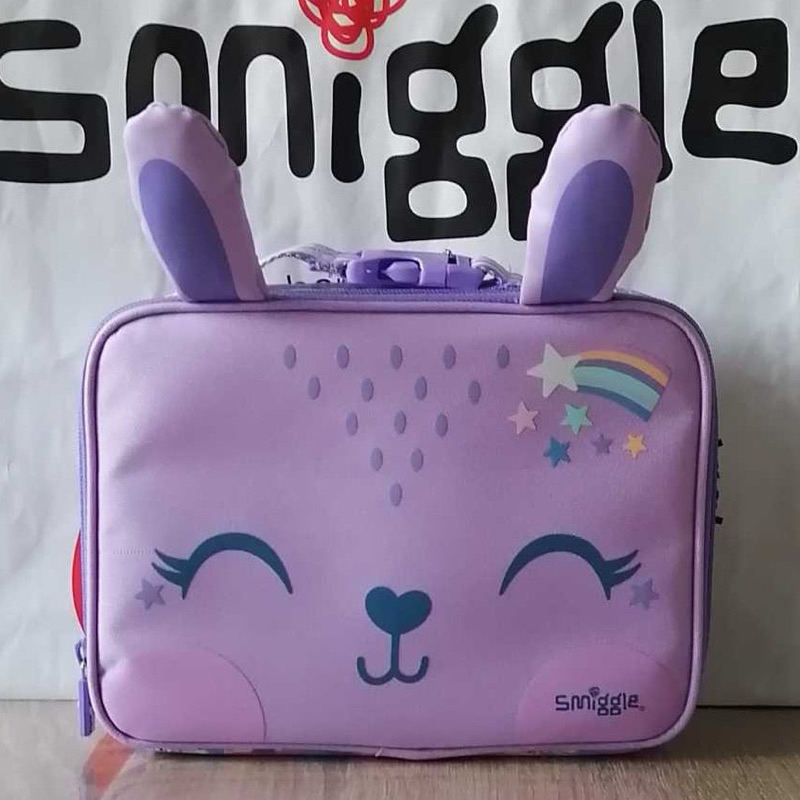 Smiggle Lunchbag Bunny Lilac ของแท้ 100% - กระเป๋าใส่อาหารกลางวัน สําหรับเด็กนักเรียน